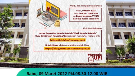 Sosialisasi dan Promosi Virtual Sistem Penerimaan Mahasiswa Baru dan Promosi Universitas Pendidikan Indonesia Tahun 2022
